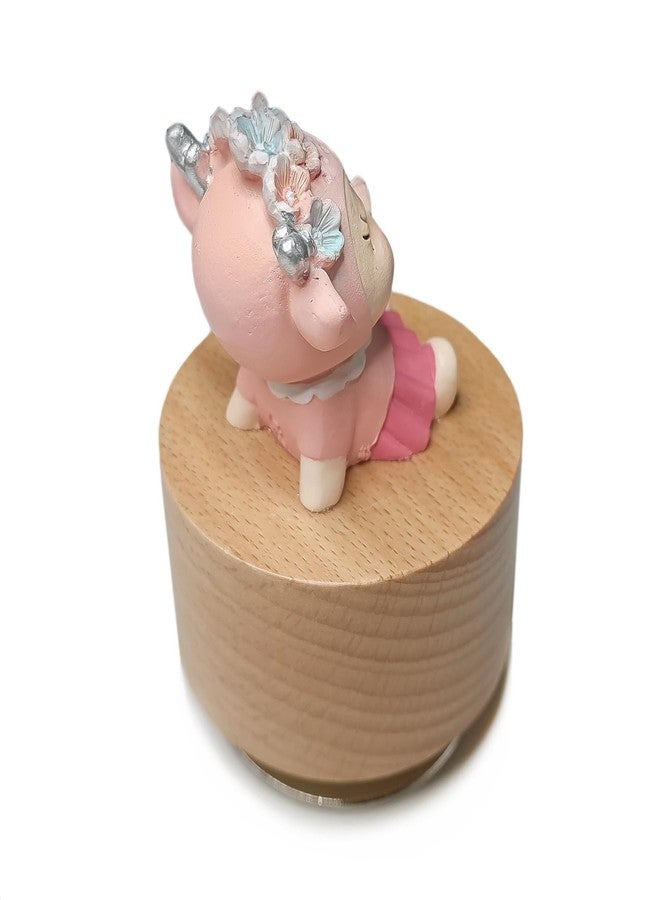falado Mini Wooden Animal Rotary Music Box with Cute Deer Ornament (Tune: You are My Sunshine), Beige - Image 5
